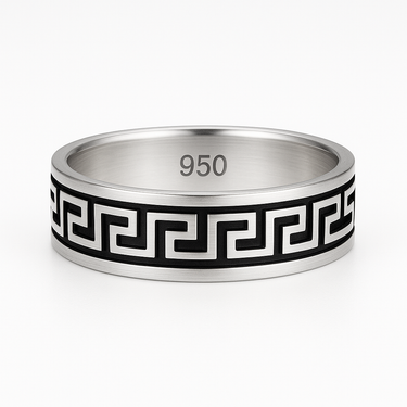 950 Silver Greek Ring